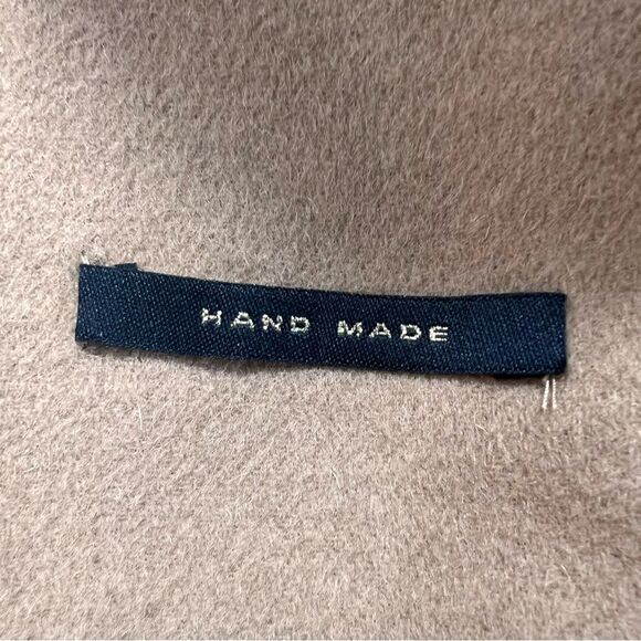 Zara Handmade Camel Beige Waterfall Wool Blend Draped Coat - Picture 7 of 14